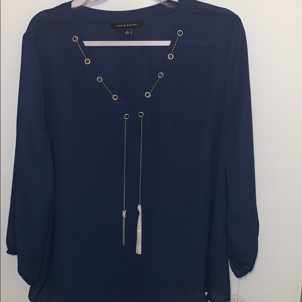 Zac & Racheal Navy Blue Blouse